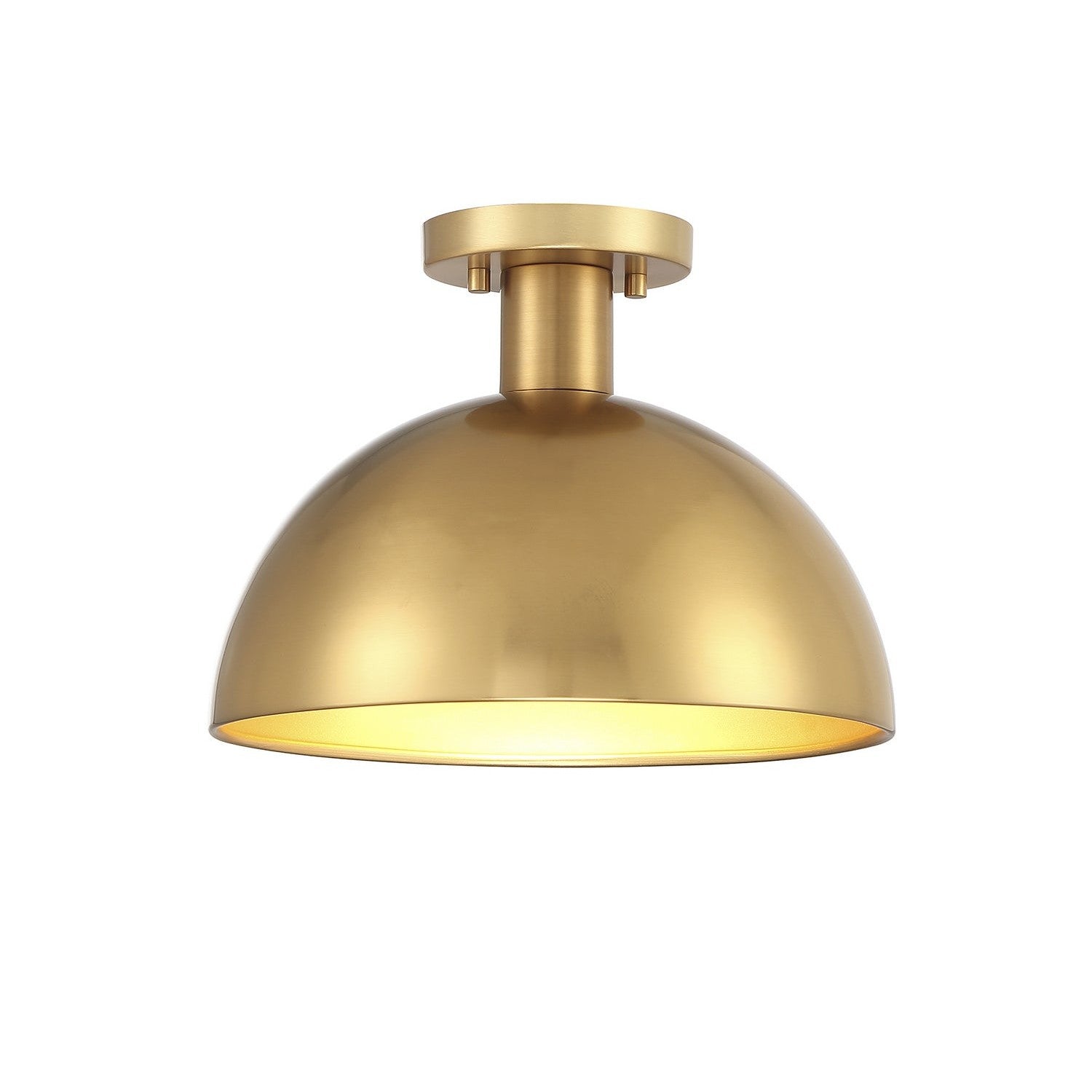 Meridian - M60071NB - One Light Semi-Flush Mount - Natural Brass