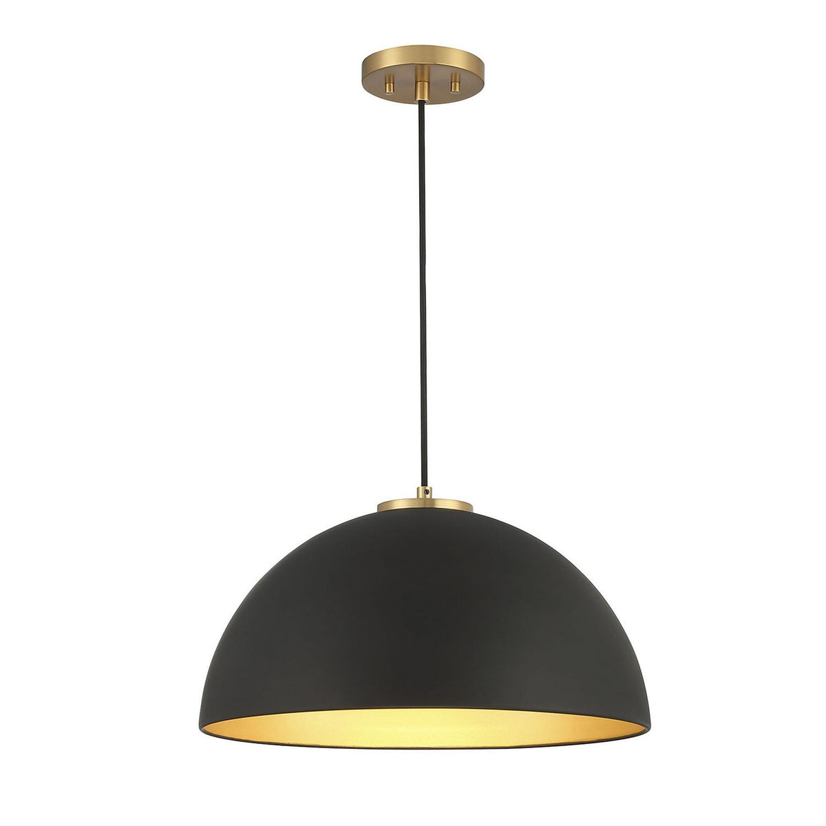Meridian - M7024MBKNB - One Light Pendant - Matte Black with Natural Brass