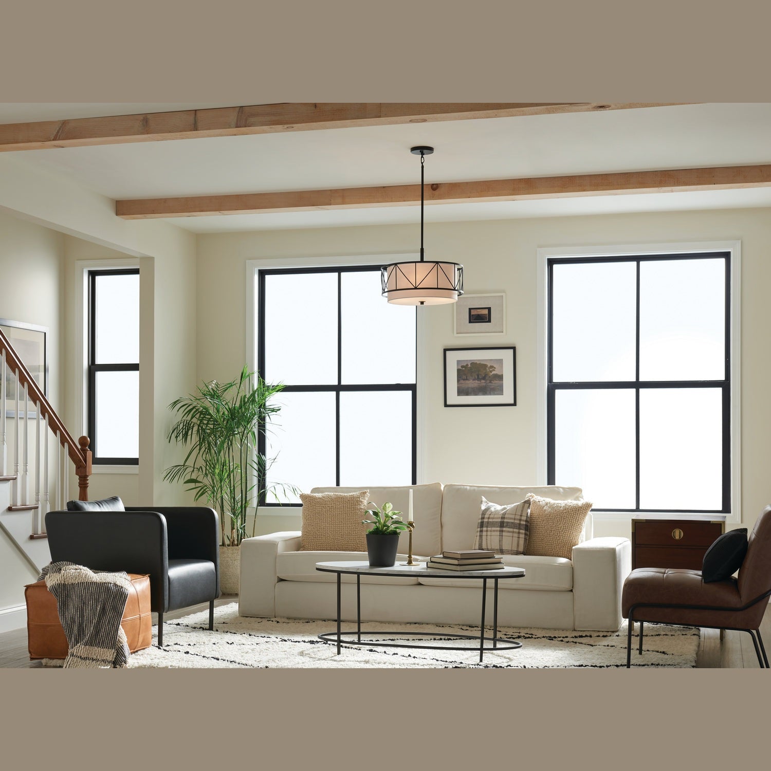 Kichler - 52075BK - Three Light Pendant/Semi Flush - Birkleigh - Black