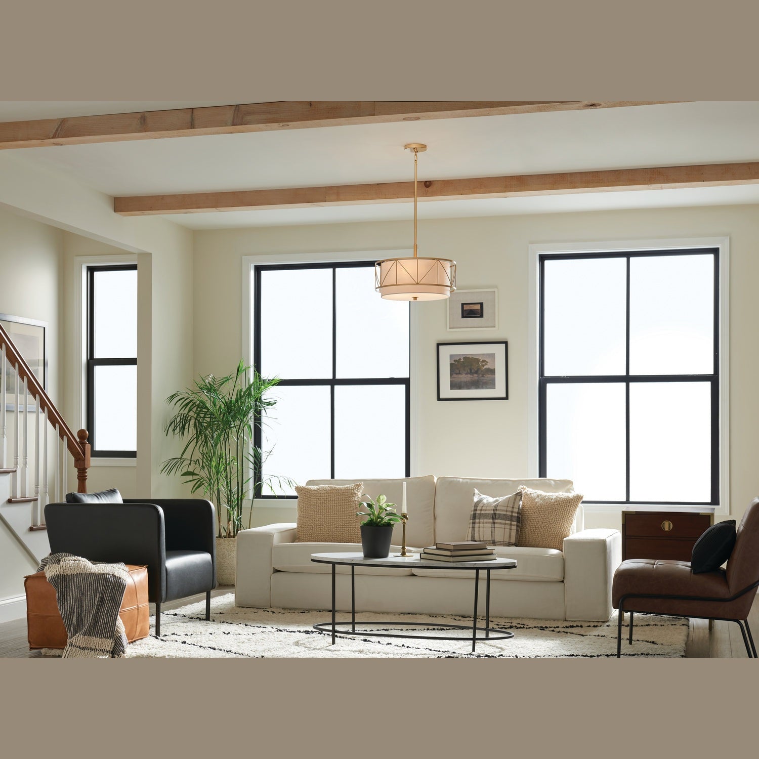Kichler - 52075CLG - Three Light Pendant/Semi Flush - Birkleigh - Classic Gold