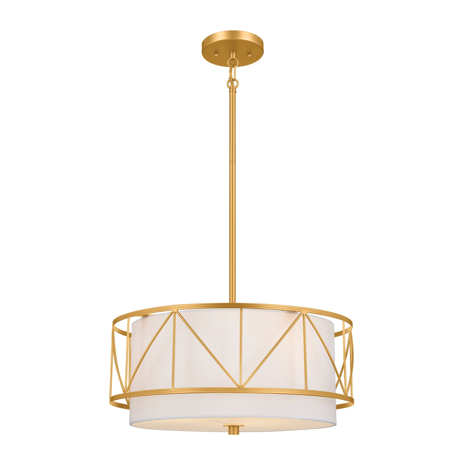 Kichler - 52075CLG - Three Light Pendant/Semi Flush - Birkleigh - Classic Gold