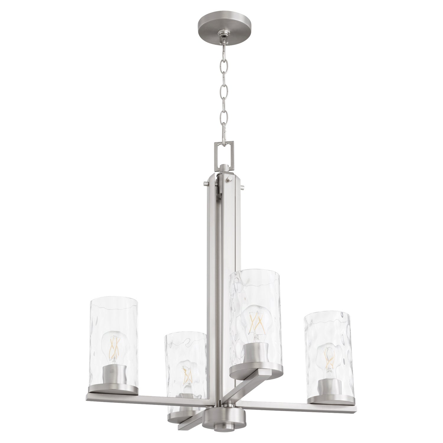 Quorum - 6111-4-65 - Four Light Chandelier - Steinway - Satin Nickel