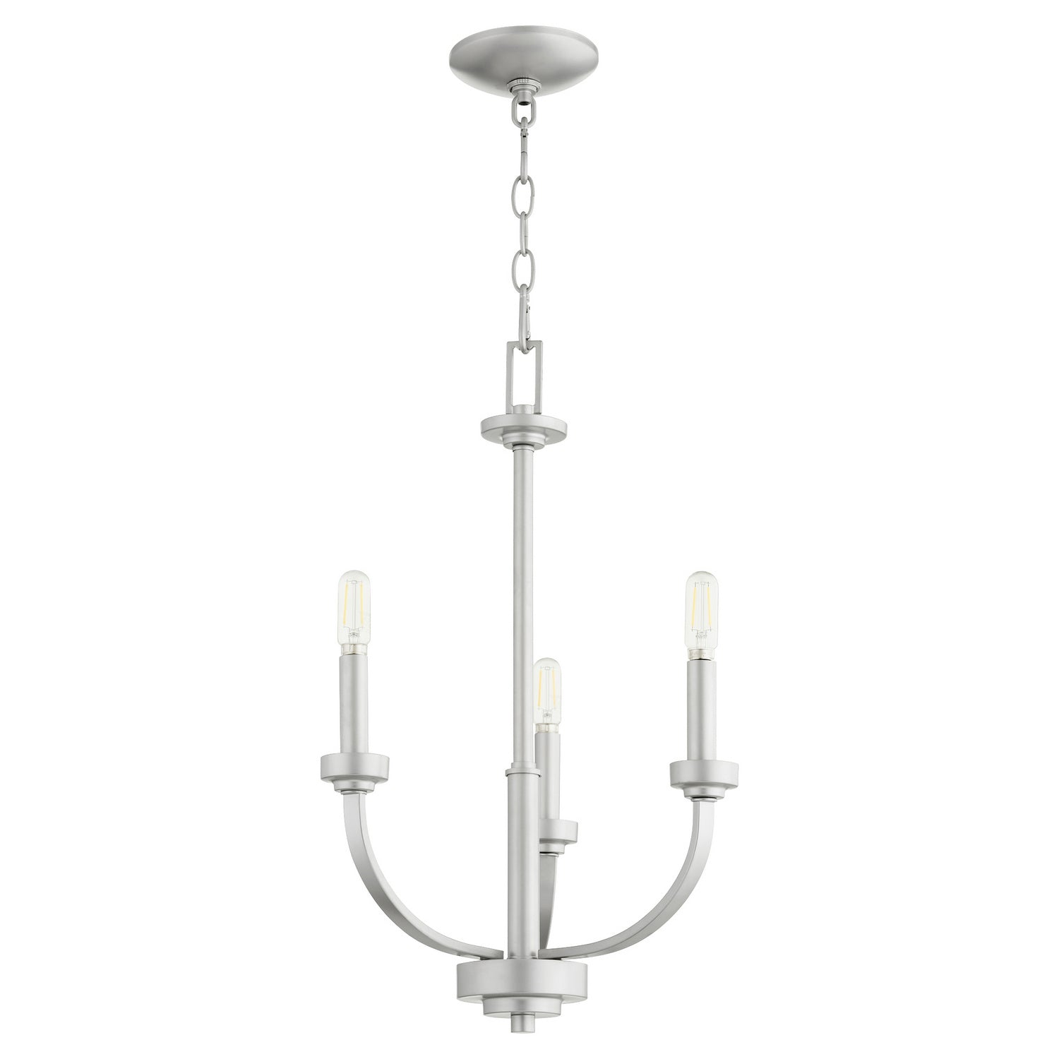 Quorum - 6160-3-64 - Three Light Chandelier - Reyes - Classic Nickel