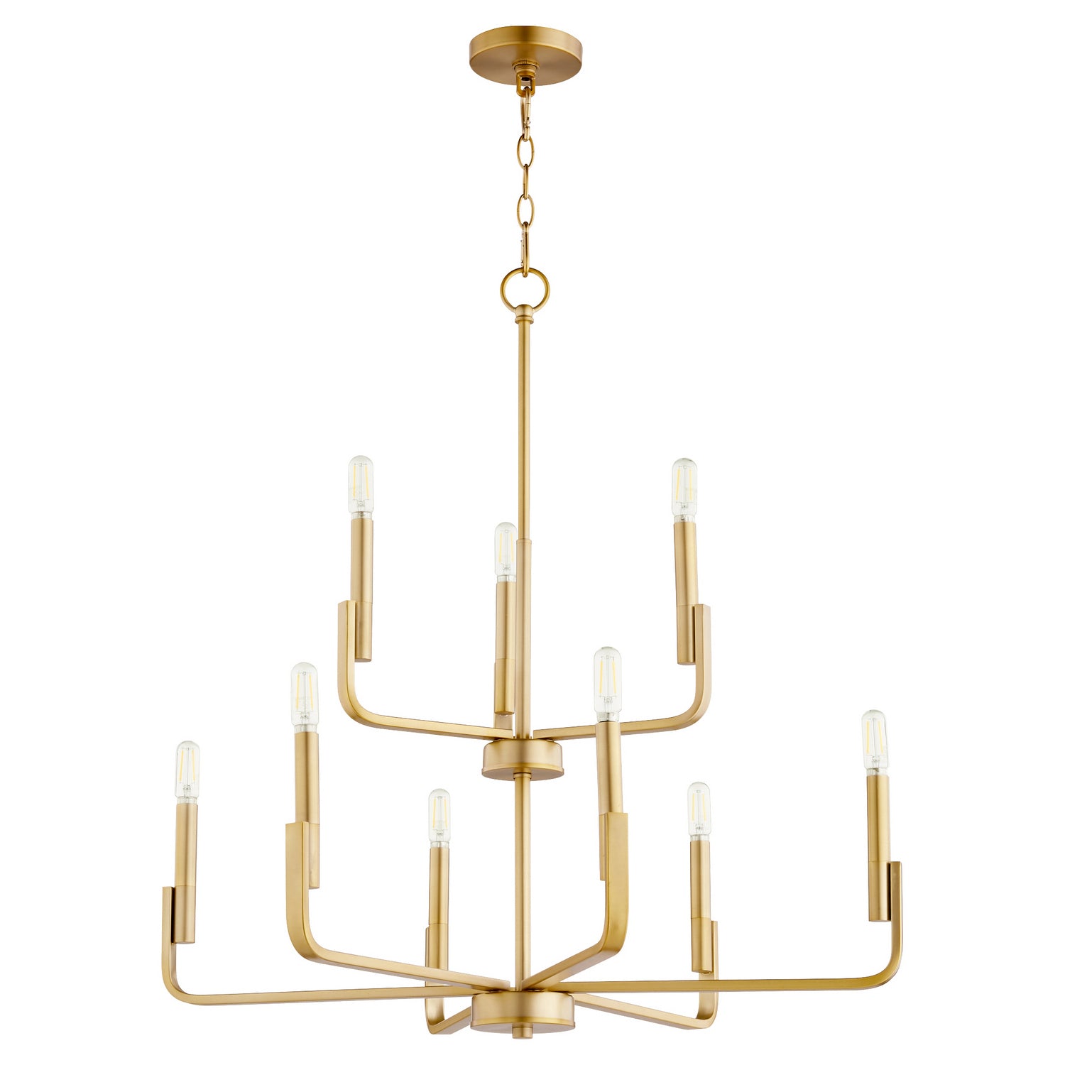 Quorum - 6210-9-80 - Nine Light Chandelier - Tempo - Aged Brass