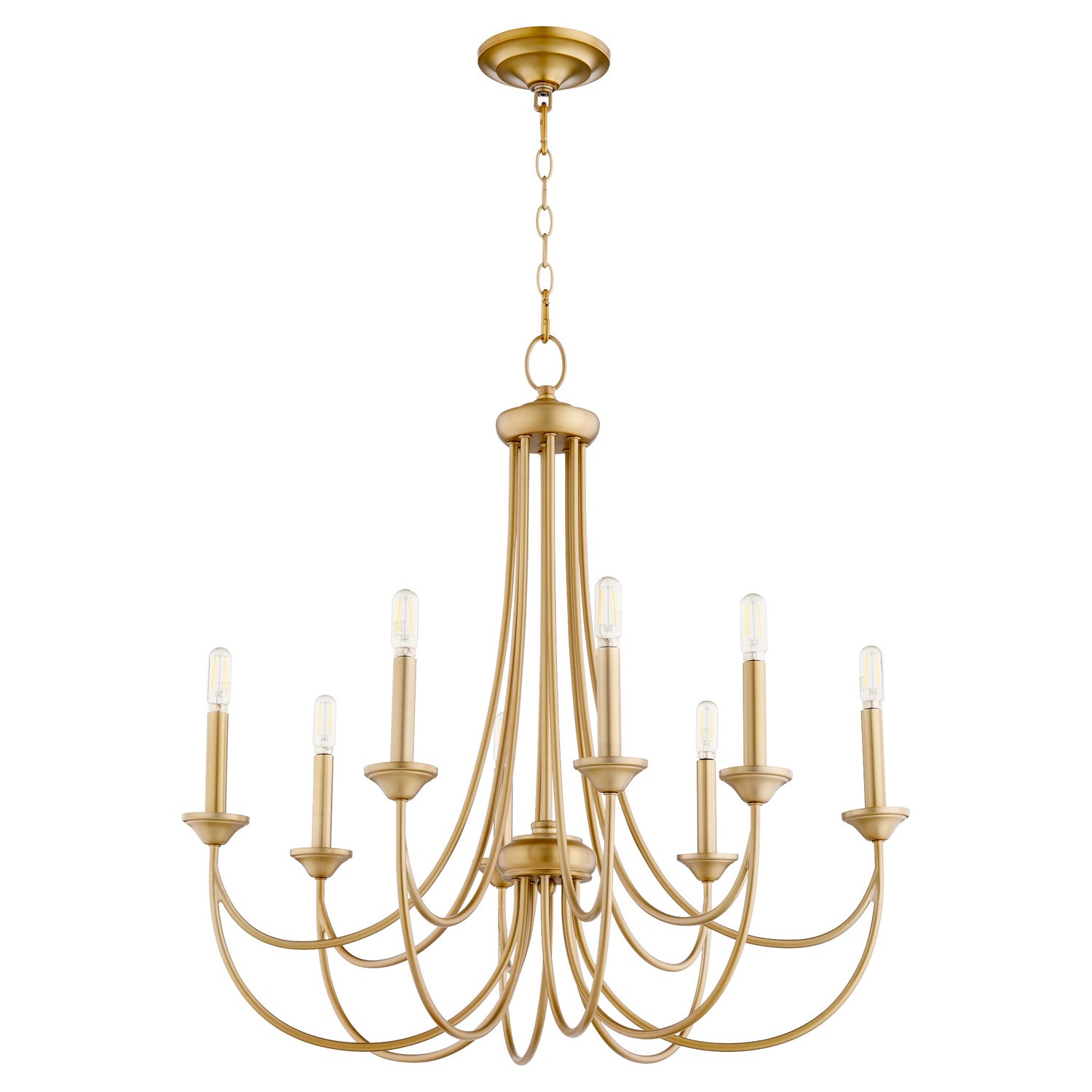 Quorum - 6250-8-80 - Eight Light Chandelier - Brooks - Aged Brass