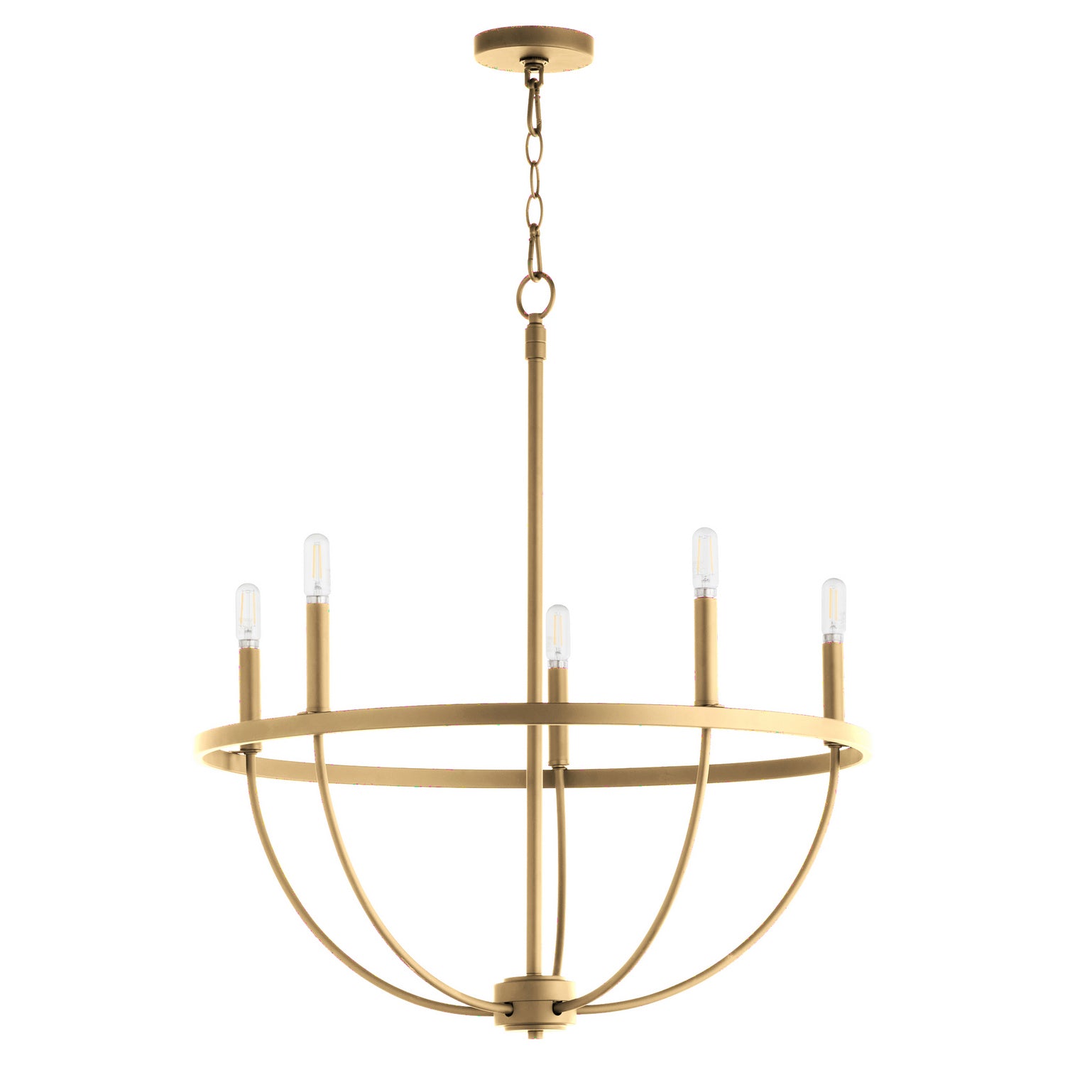 Quorum - 6374-5-80 - Five Light Chandelier - Tribute - Aged Brass