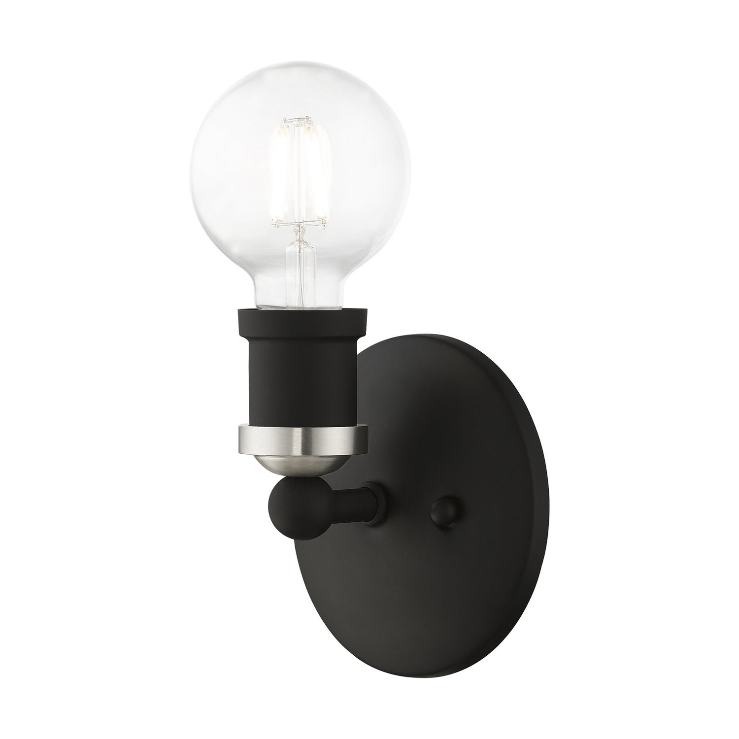 Livex Lighting - 14420-04 - One Light Vanity Sconce - Lansdale - Black w/Brushed Nickel