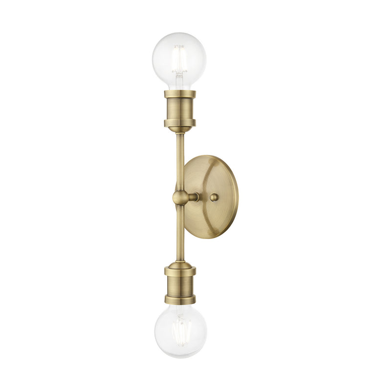 Livex Lighting - 14422-01 - Two Light Vanity Sconce - Lansdale - Antique Brass