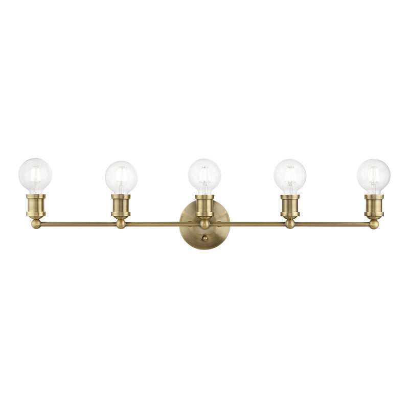 Livex Lighting - 14425-01 - Five Light Vanity Sconce - Lansdale - Antique Brass