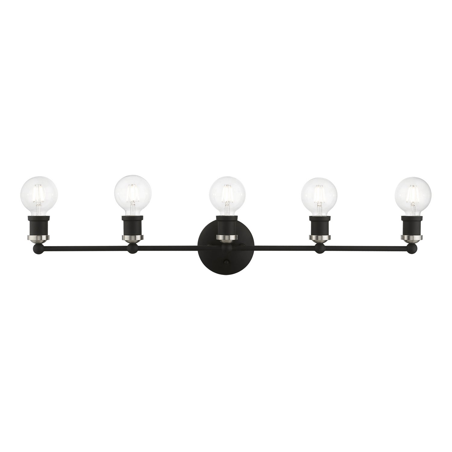 Livex Lighting - 14425-04 - Five Light Vanity Sconce - Lansdale - Black w/Brushed Nickel