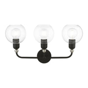 Livex Lighting - 16973-04 - Three Light Vanity Sconce - Downtown - Black w/Brushed Nickel