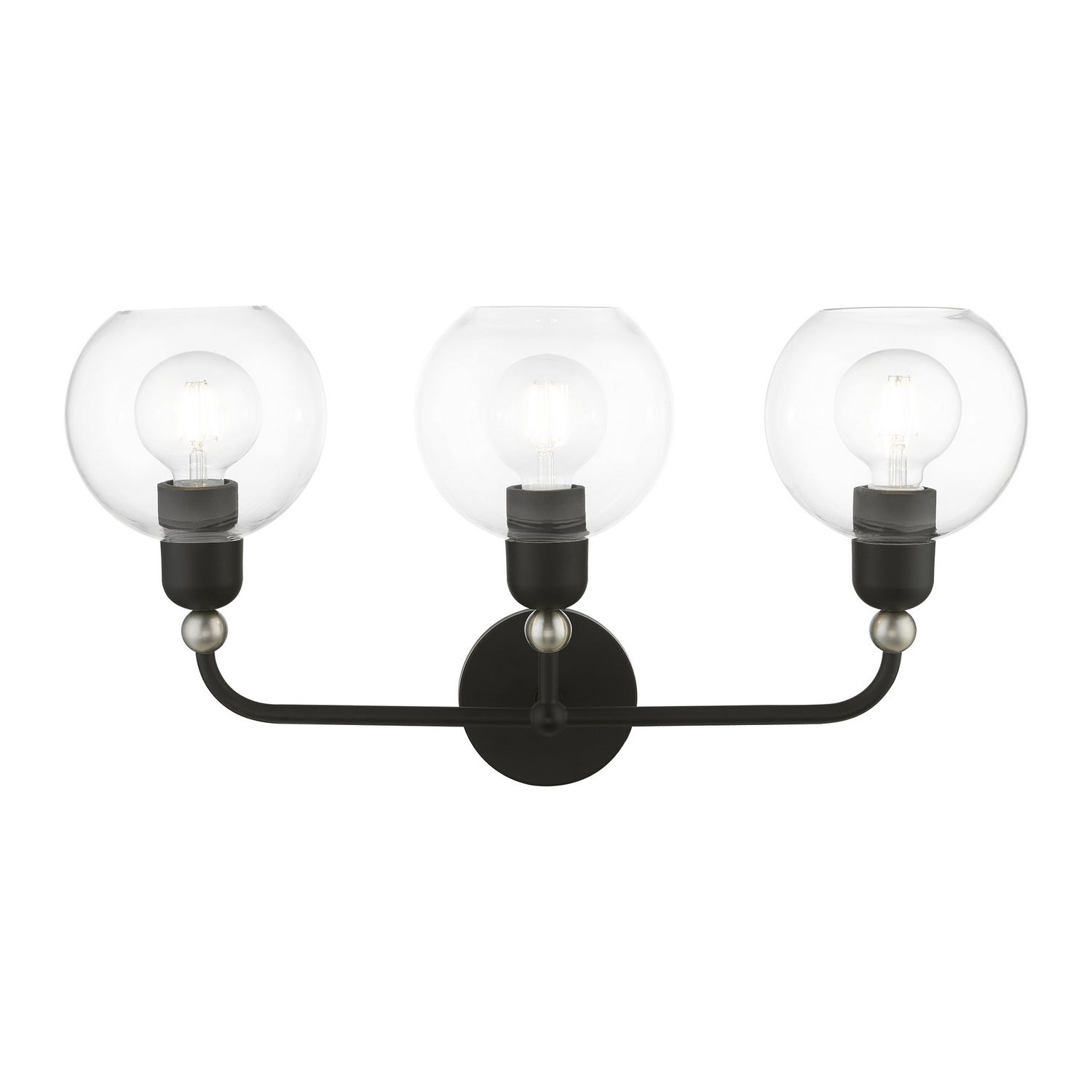 Livex Lighting - 16973-04 - Three Light Vanity Sconce - Downtown - Black w/Brushed Nickel