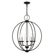 Livex Lighting - 40915-04 - Five Light Chandelier - Arabella - Black w/Brushed Nickel Finish Candles