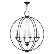 Livex Lighting - 40916-04 - Six Light Chandelier - Arabella - Black w/Brushed Nickel Finish Candles