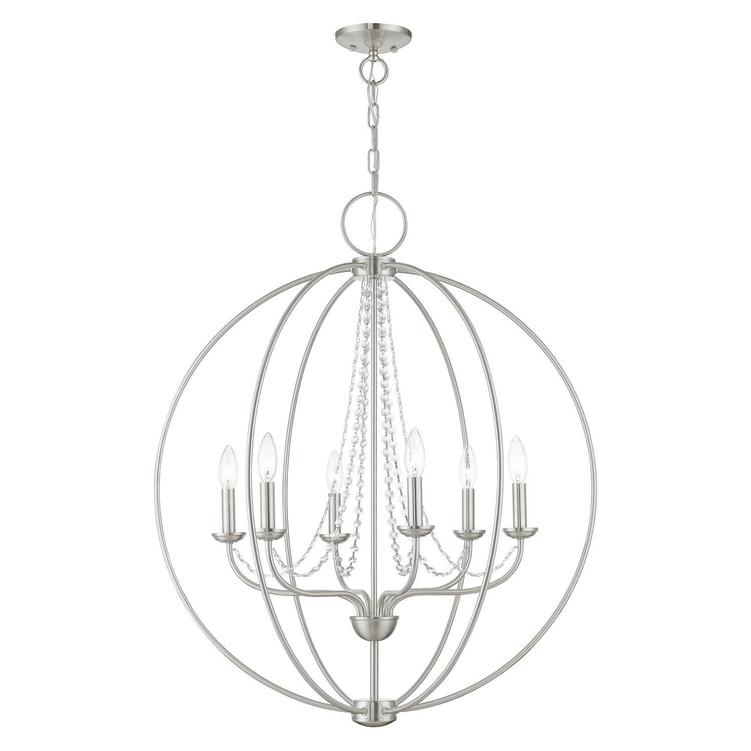 Livex Lighting - 40916-91 - Six Light Chandelier - Arabella - Brushed Nickel