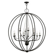Livex Lighting - 40919-04 - 12 Light Foyer Chandelier - Arabella - Black w/Brushed Nickel Finish Candles