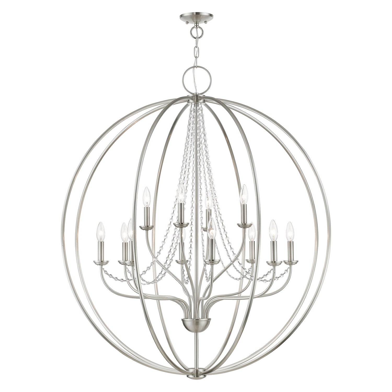 Livex Lighting - 40919-91 - 12 Light Foyer Chandelier - Arabella - Brushed Nickel
