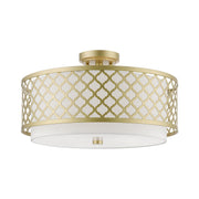 Livex Lighting - 41109-33 - Three Light Semi-Flush Mount - Arabesque - Soft Gold
