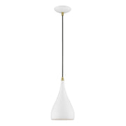 Livex Lighting - 41171-13 - One Light Mini Pendant - Amador - Textured White w/Antique Brass