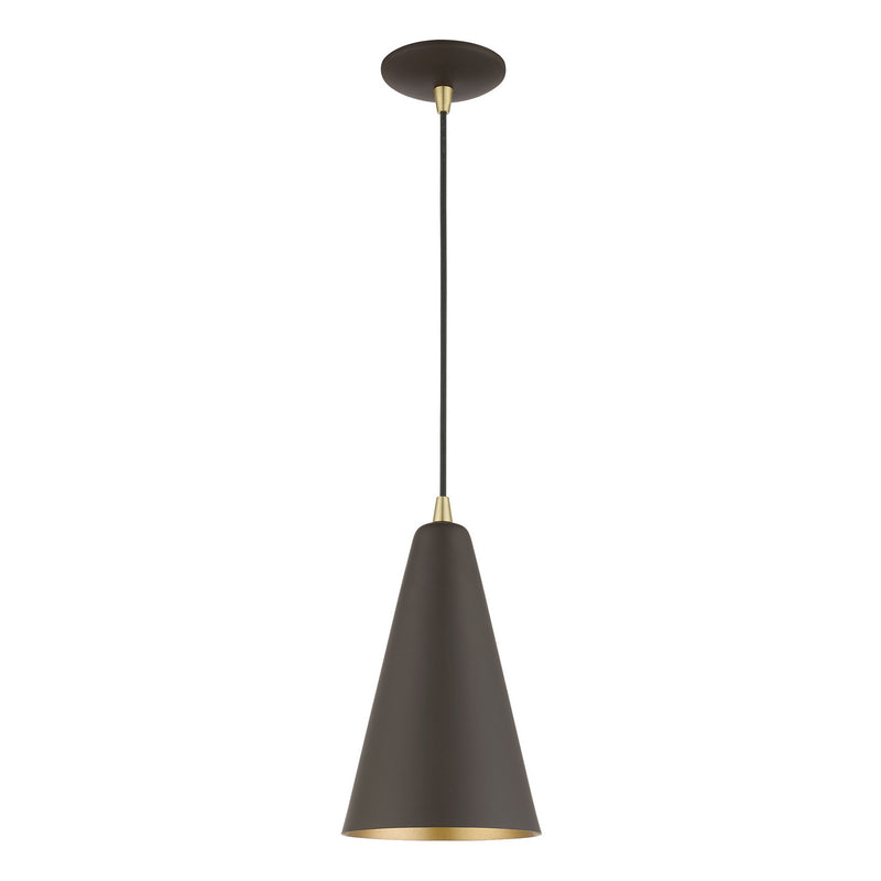 Livex Lighting - 41175-07 - One Light Mini Pendant - Dulce - Bronze w/Antique Brass