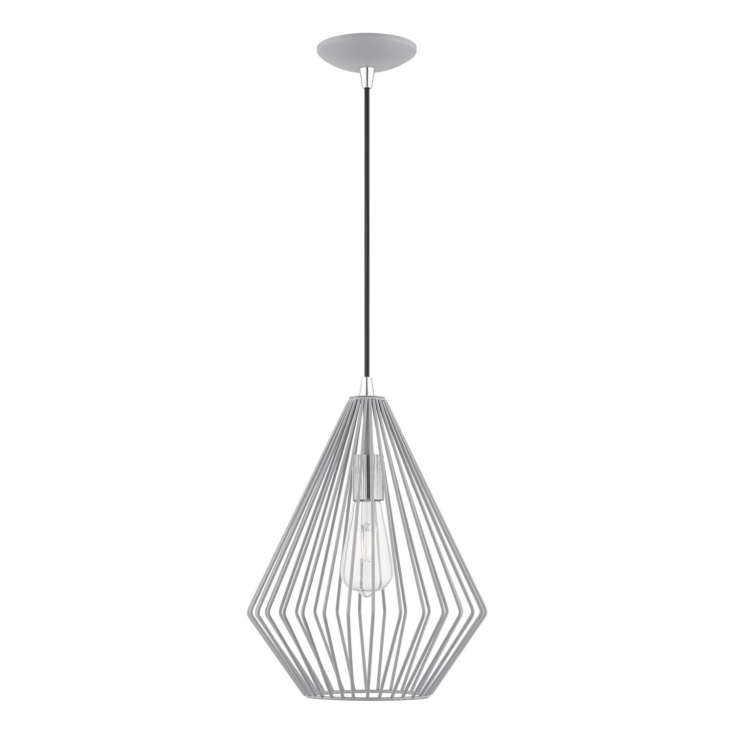 Livex Lighting - 41325-80 - One Light Pendant - Linz - Nordic Gray w/Polished Chrome
