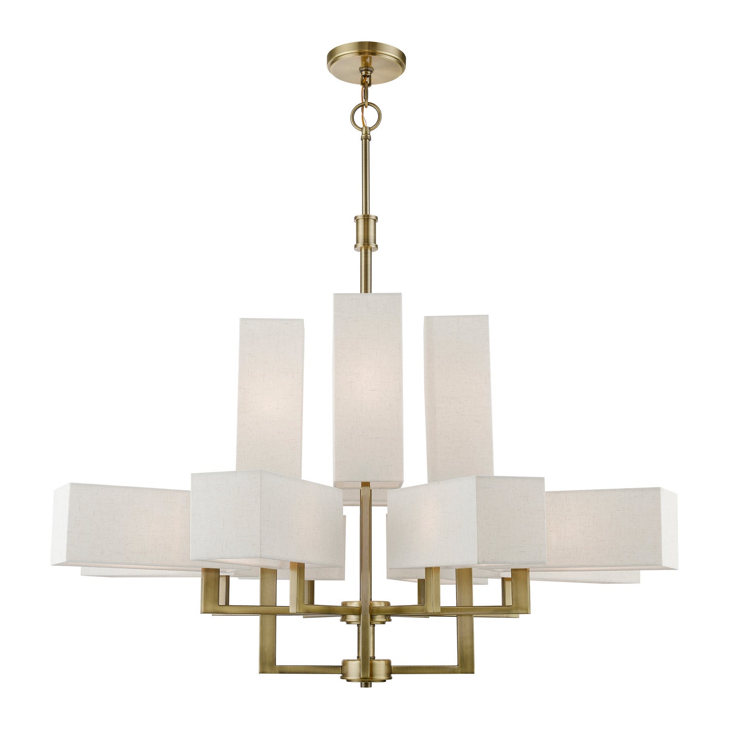 Livex Lighting - 42669-01 - 12 Light Foyer Chandelier - Rubix - Antique Brass