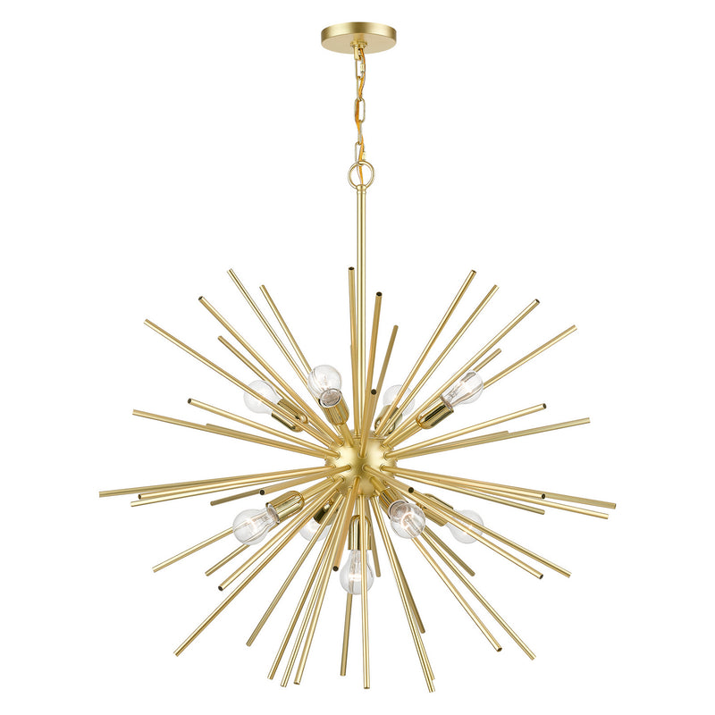 Livex Lighting - 46176-33 - Nine Light Foyer Chandelier - Tribeca - Soft Gold w/Polished Brass