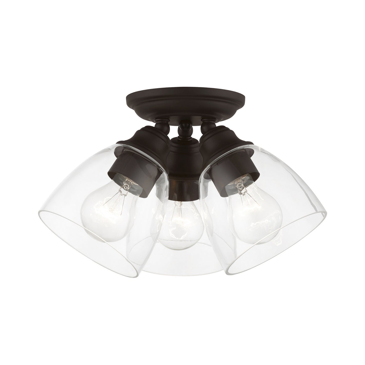 Livex Lighting - 46339-07 - Three Light Semi-Flush Mount - Montgomery - Bronze