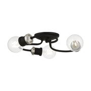 Livex Lighting - 46383-04 - Three Light Flush Mount - Bromley - Black w/Brushed Nickel