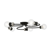 Livex Lighting - 46385-04 - Five Light Flush Mount - Bromley - Black w/Brushed Nickel