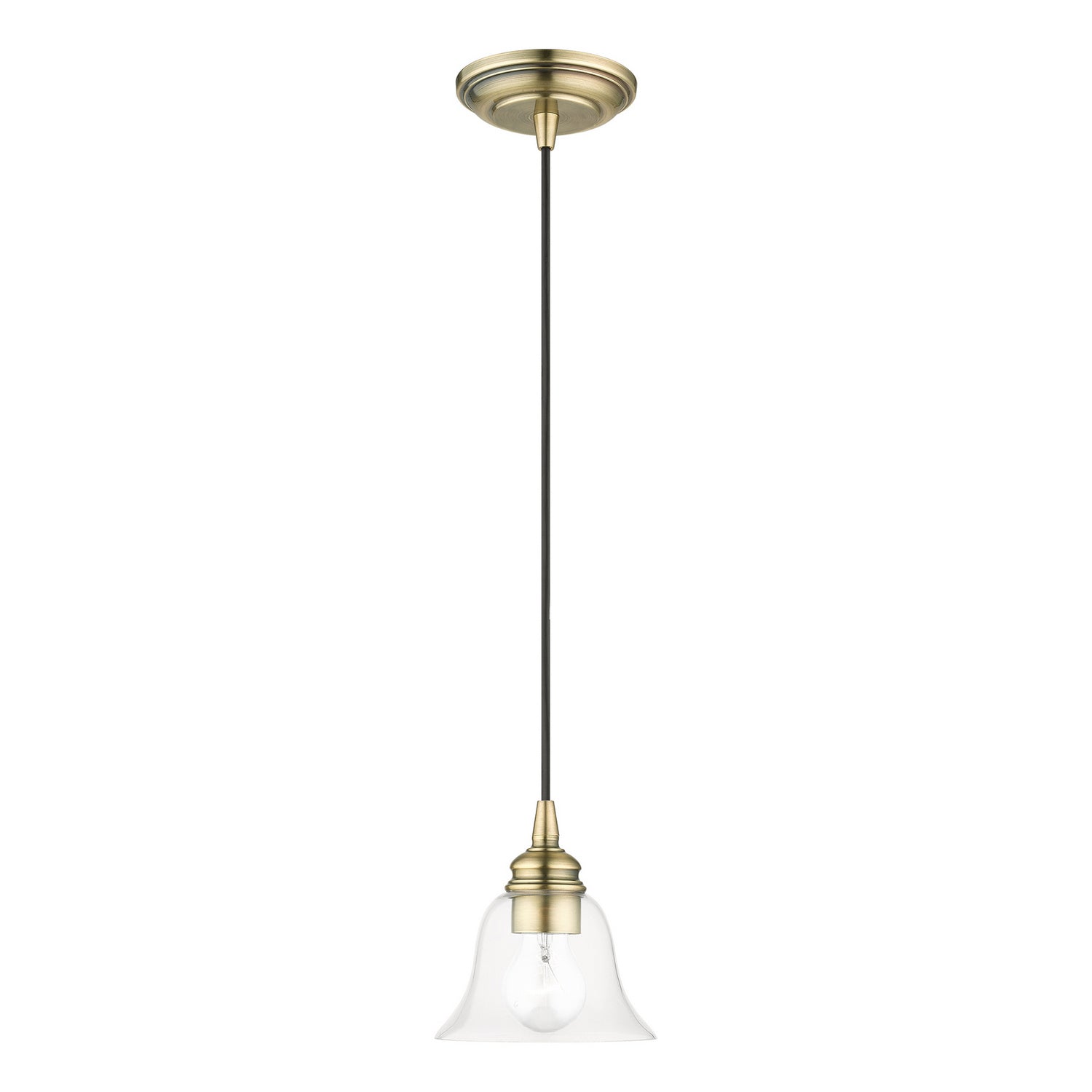 Livex Lighting - 46480-01 - One Light Pendant - Moreland - Antique Brass