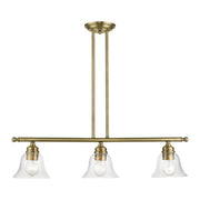 Livex Lighting - 46487-01 - Three Light Linear Chandelier - Moreland - Antique Brass