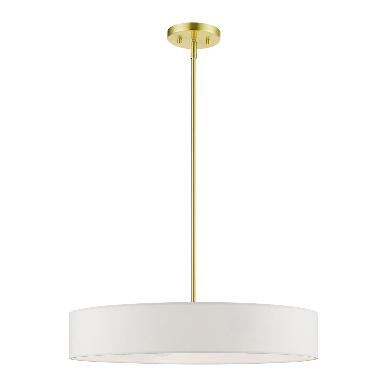 Livex Lighting - 46924-12 - Four Light Pendant - Venlo - Satin Brass w/Shiny White
