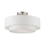 Livex Lighting - 47153-91 - Two Light Semi-Flush Mount - Meridian - Brushed Nickel