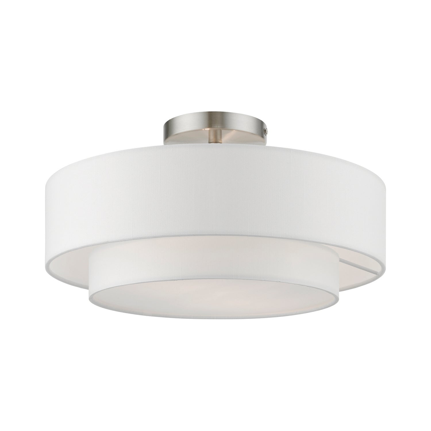 Livex Lighting - 47153-91 - Two Light Semi-Flush Mount - Meridian - Brushed Nickel