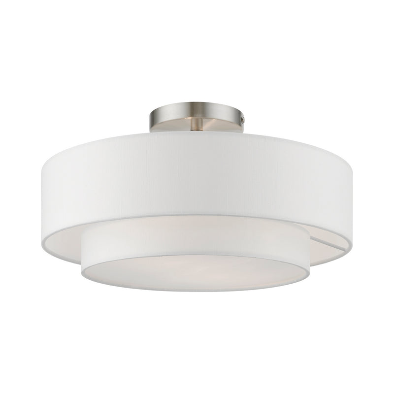 Livex Lighting - 47153-91 - Two Light Semi-Flush Mount - Meridian - Brushed Nickel