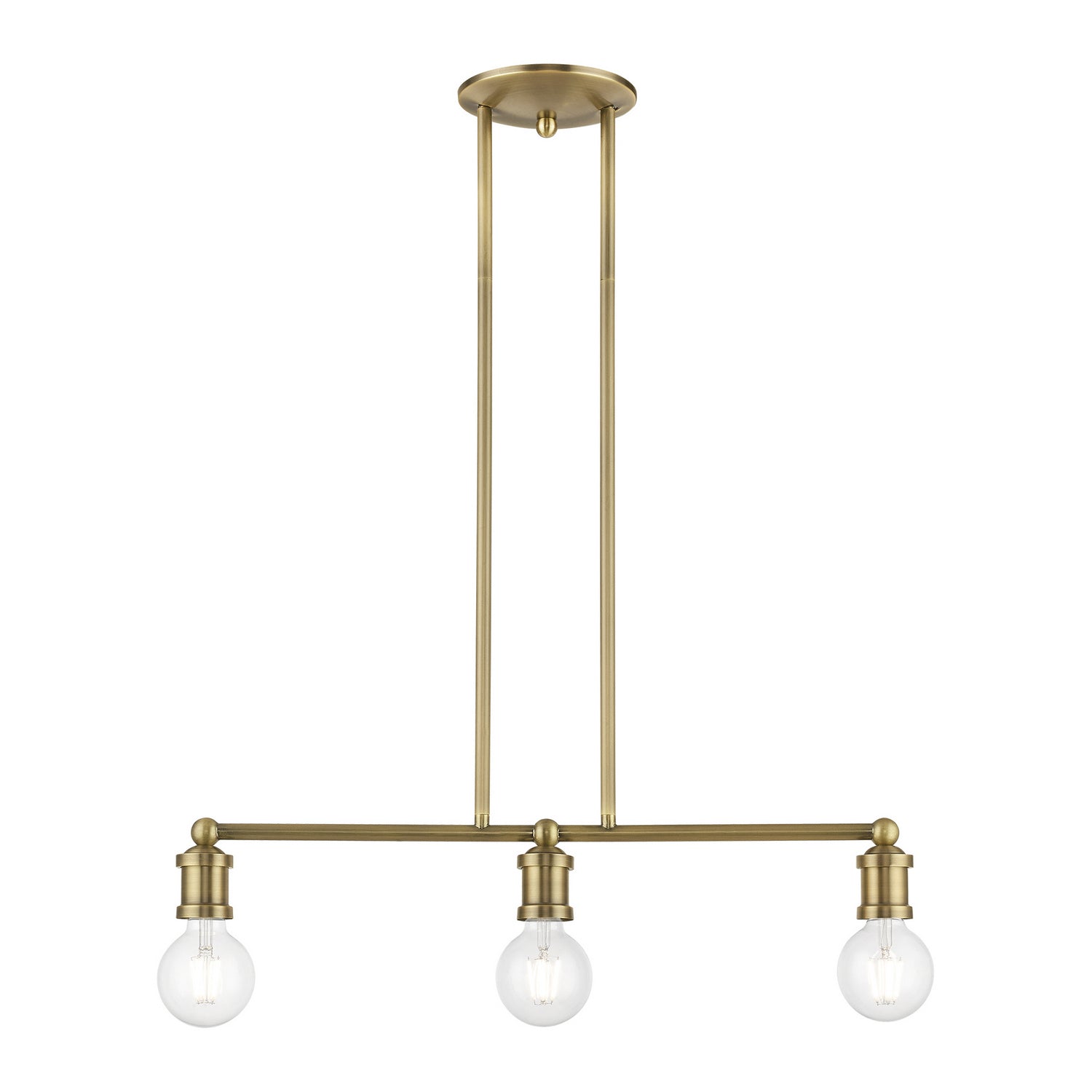Livex Lighting - 47163-01 - Three Light Linear Chandelier - Lansdale - Antique Brass