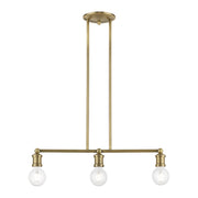 Livex Lighting - 47163-01 - Three Light Linear Chandelier - Lansdale - Antique Brass