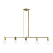 Livex Lighting - 47165-01 - Five Light Linear Chandelier - Lansdale - Antique Brass