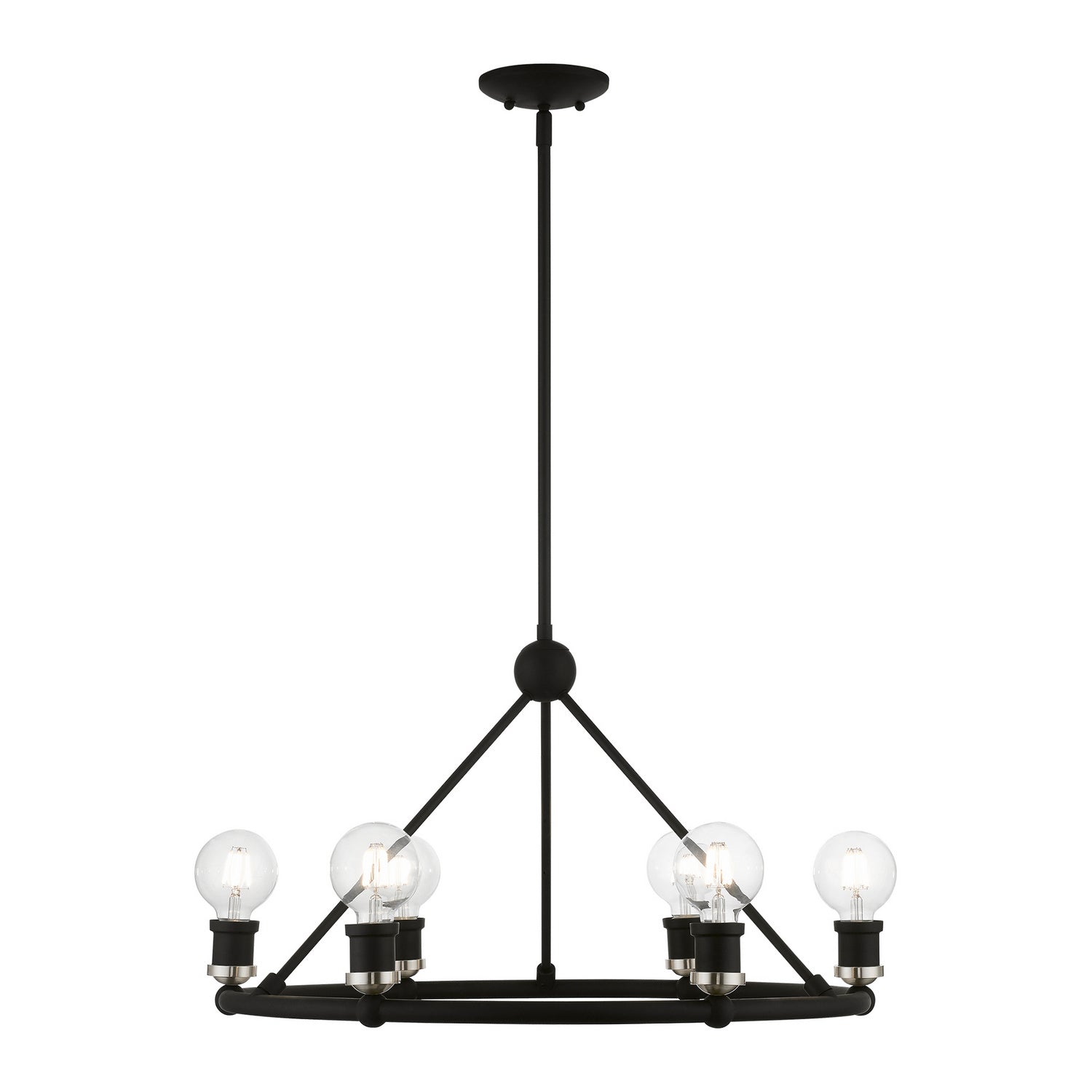 Livex Lighting - 47166-04 - Six Light Chandelier - Lansdale - Black w/Brushed Nickel