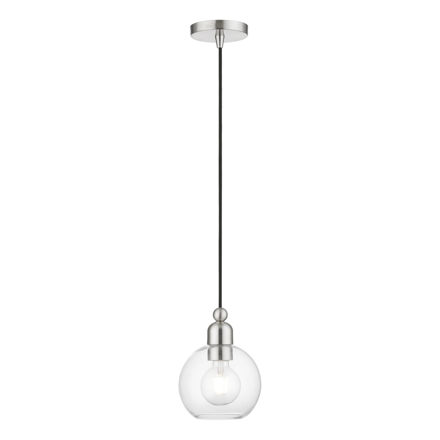 Livex Lighting - 48971-91 - One Light Mini Pendant - Downtown - Brushed Nickel