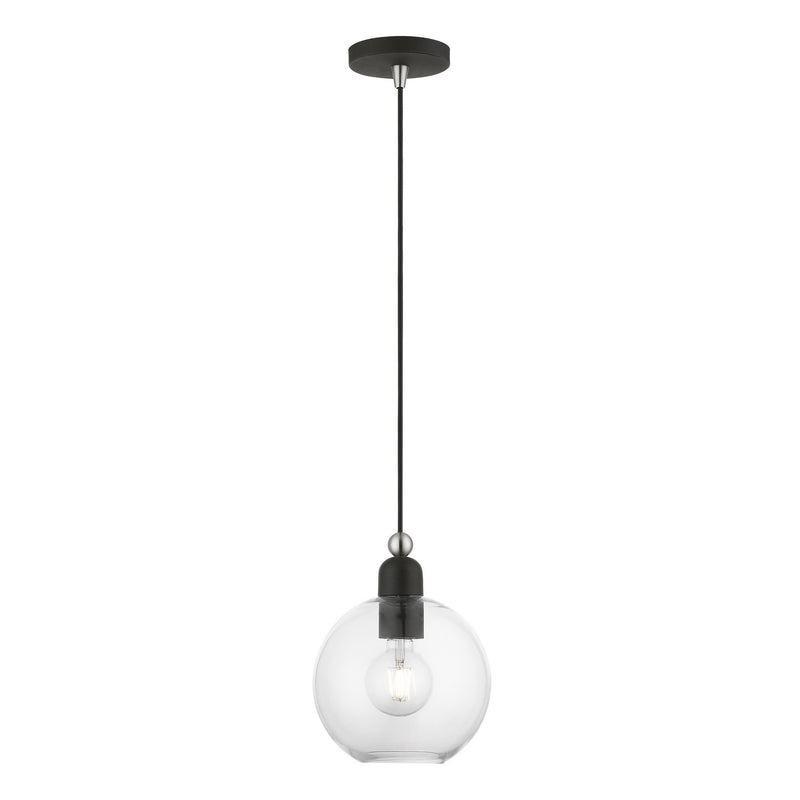 Livex Lighting - 48972-04 - One Light Pendant - Downtown - Black w/Brushed Nickel