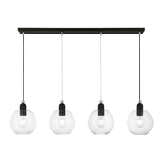 Livex Lighting - 48976-04 - Four Light Linear Chandelier - Downtown - Black w/Brushed Nickel