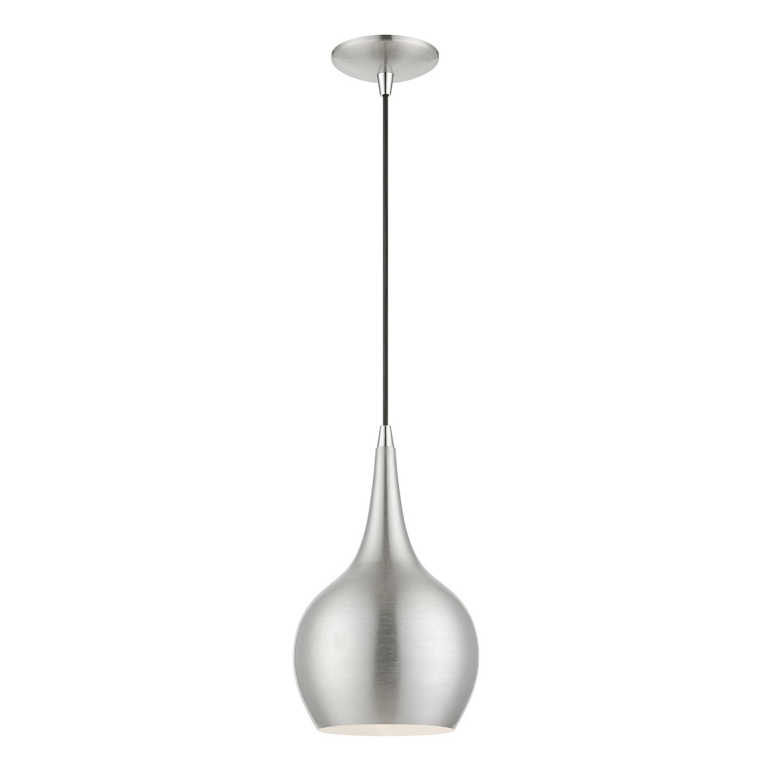 Livex Lighting - 49016-91 - One Light Mini Pendant - Andes - Brushed Nickel w/Polished Chrome