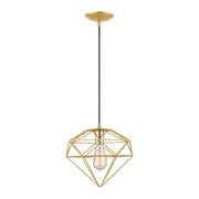Livex Lighting - 49152-33 - One Light Pendant - Knox - Soft Gold w/Polished Brass