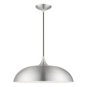 Livex Lighting - 49233-66 - One Light Pendant - Amador - Brushed Aluminum w/Polished Chrome