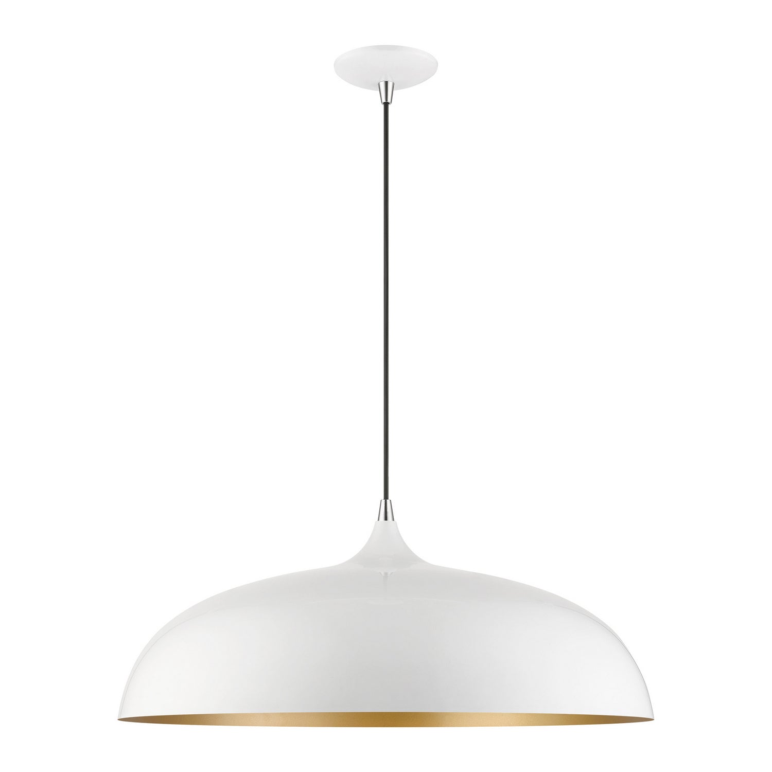 Livex Lighting - 49234-69 - Three Light Pendant - Amador - Shiny White w/Polished Chrome