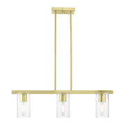 Livex Lighting - 49273-12 - Three Light Linear Chandelier - Clarion - Satin Brass