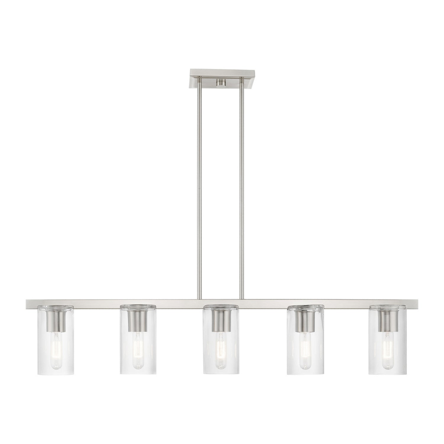 Livex Lighting - 49275-91 - Five Light Linear Chandelier - Clarion - Brushed Nickel