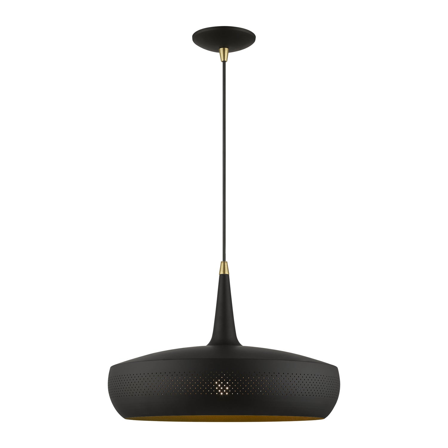 Livex Lighting - 49353-04 - One Light Pendant - Banbury - Black w/Antique Brass